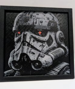 A 3D printed Storm Trooper portrait.